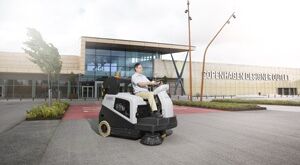 Hybrid sweeper for indoor and outdoor use
