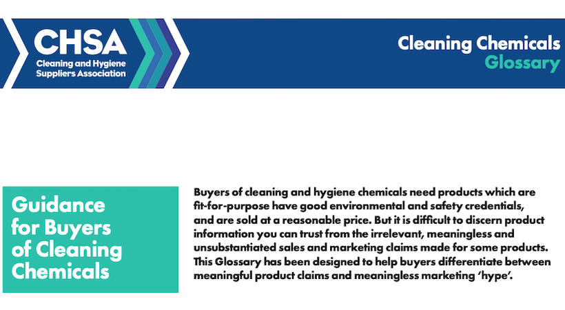 CHSA’s Glossary helps buyers navigate spurious cleaning chemical claims