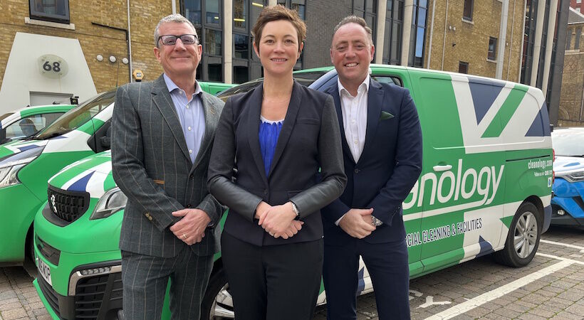 From left: Stephen Lynch, Commercial Director; Juliet Widdicombe, Associate Director;  Anthony Brown, Chief Operating Officer - Cleanology.