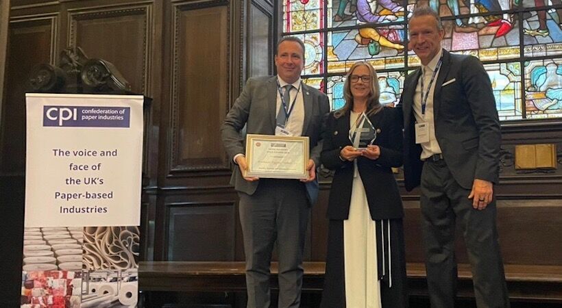 From left: Paul King, CEO at Northwood Hygiene; Dawn Roberts, HR Director at Northwood Hygiene; and paralympic athlete, Richard Whitehead MBE.
