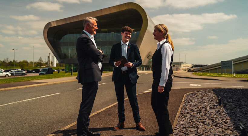Brad and Max Reames with a member of Peartree's operations team.